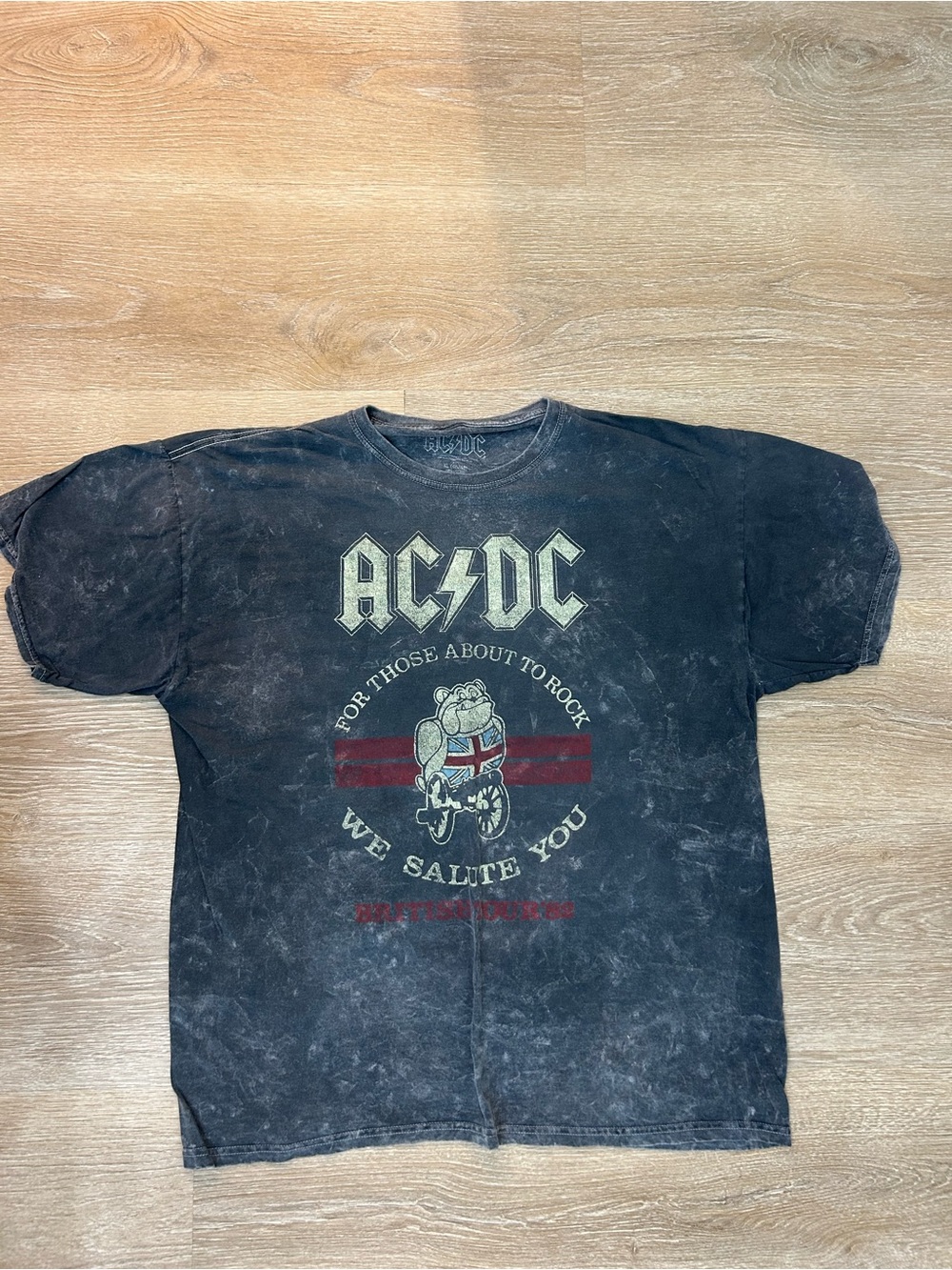 Men’s AC/DC For Those About To Rock ‘82 Tour Tshirt Gray XL